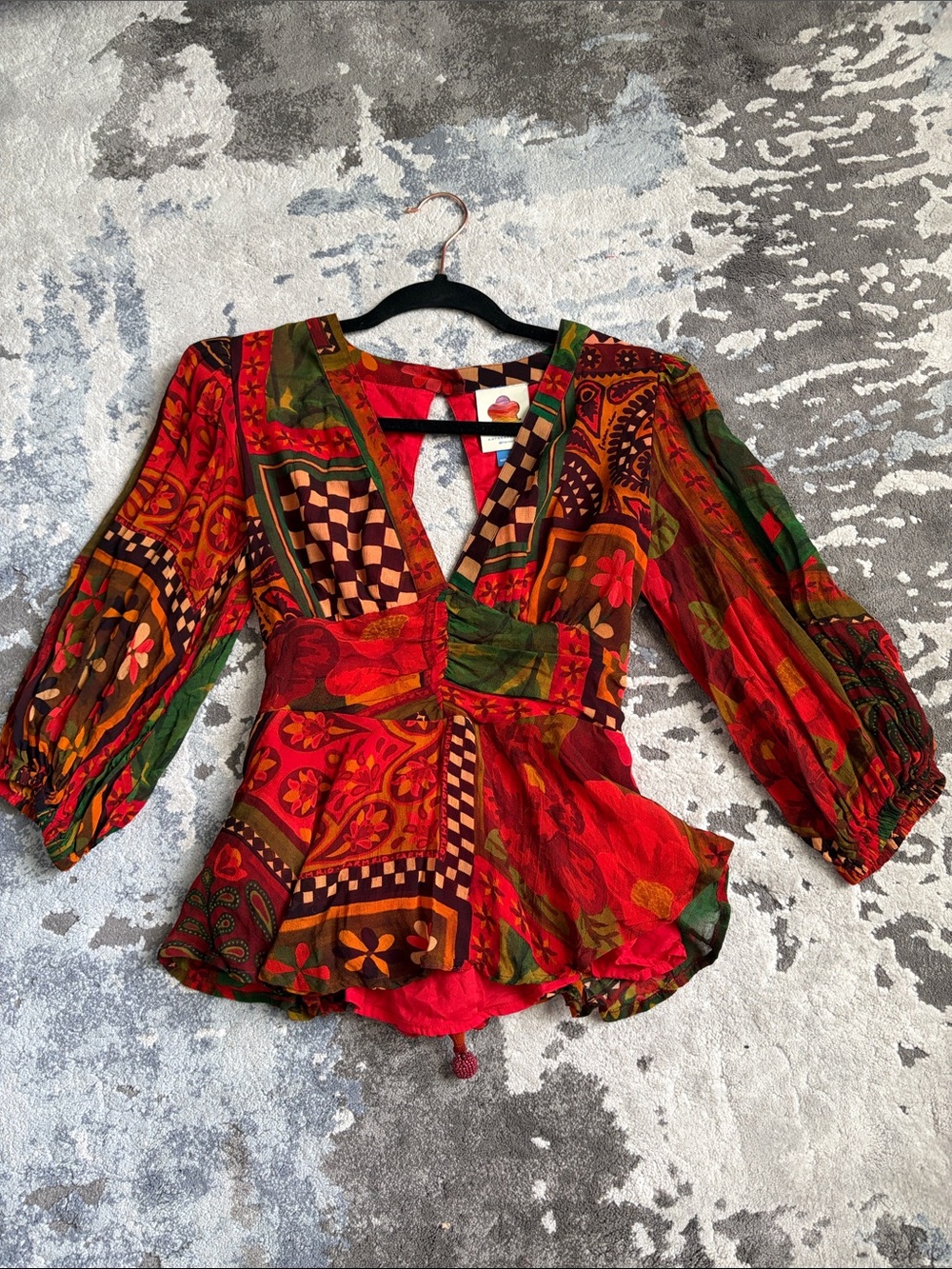 Farm Rio x Anthropologie Sheer Blouse XS